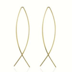 14k Gold Plated Structured Threadder Earrings